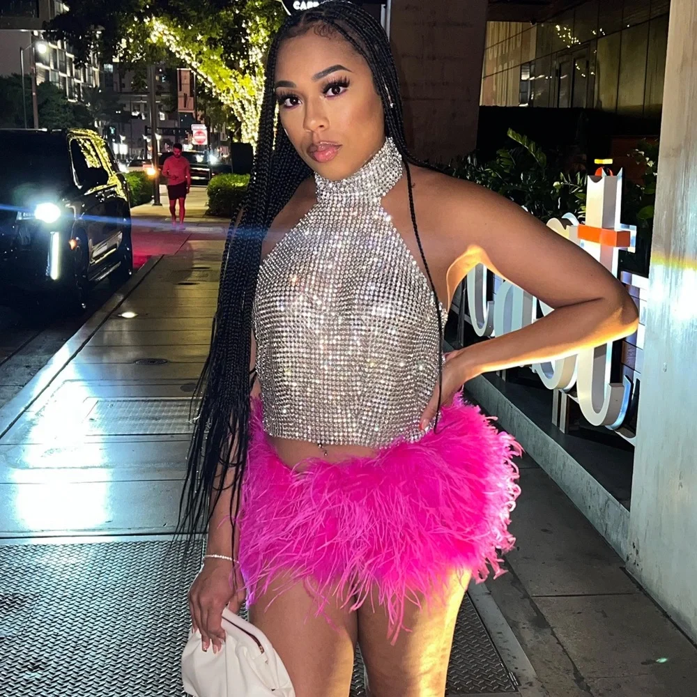 Pink feather skirt - Picture 1 of 2